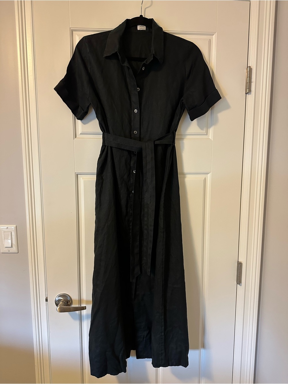 Wilfred Eleta Linen Maxi Shirt Dress Black - Picture 2 of 3